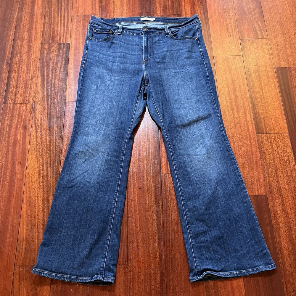 Levis Jeans Womens 18W 38x31 Blue Dark Wash Fade Grunge 726 Flare Bootcut Street